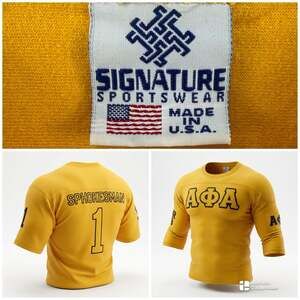 Vintage Alpha Phi Alpha AΦA Fraternity Crossing Jersey T-Shirt Spr 09 Gold XXXL